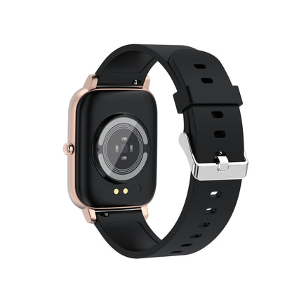 Ochstin 5H80 1.69 inch Square Screen Silicone Strap Heart Rate Blood Oxygen Monitoring Bluetooth Smart Watch(Black+Gold) - free shipping - PMC Jewellery - Order now!
