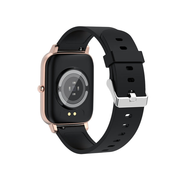Ochstin 5H80 1.69 inch Square Screen Silicone Strap Heart Rate Blood Oxygen Monitoring Bluetooth Smart Watch(Black+Gold)