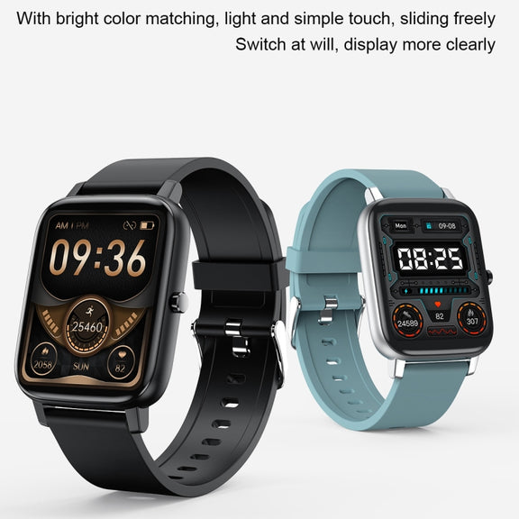 Ochstin 5H80 1.69 inch Square Screen Silicone Strap Heart Rate Blood Oxygen Monitoring Bluetooth Smart Watch(Lake Blue)