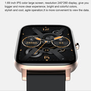 Ochstin 5H80 1.69 inch Square Screen Silicone Strap Heart Rate Blood Oxygen Monitoring Bluetooth Smart Watch(Lake Blue)