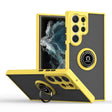 For Samsung Galaxy S23 Ultra 5G Q Shadow I Ring Holder PC and TPU Hybrid Phone Case(Yellow) - free shipping - PMC TechLife - Order now!
