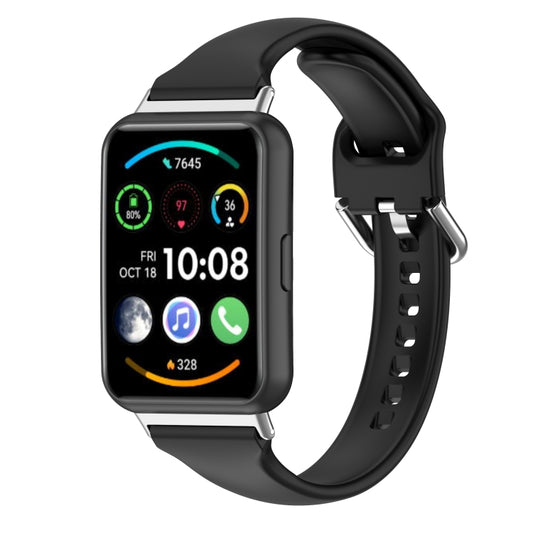 For Huawei Watch Fit 2 Small Waist Silicone Watch Band, Size:S(Black) - Watch Bands by PMC Jewellery | Online Shopping South Africa | PMC Jewellery | Buy Now Pay Later Mobicred
