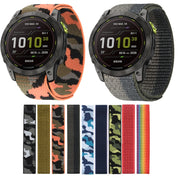 Compatible with Garmin Fenix 7X Hook And Loop Fastener Nylon Watch Band(Red)
