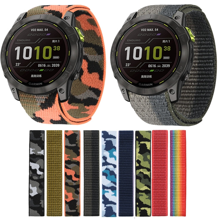 Compatible with Garmin Fenix 7X Hook And Loop Fastener Nylon Watch Band(Red)