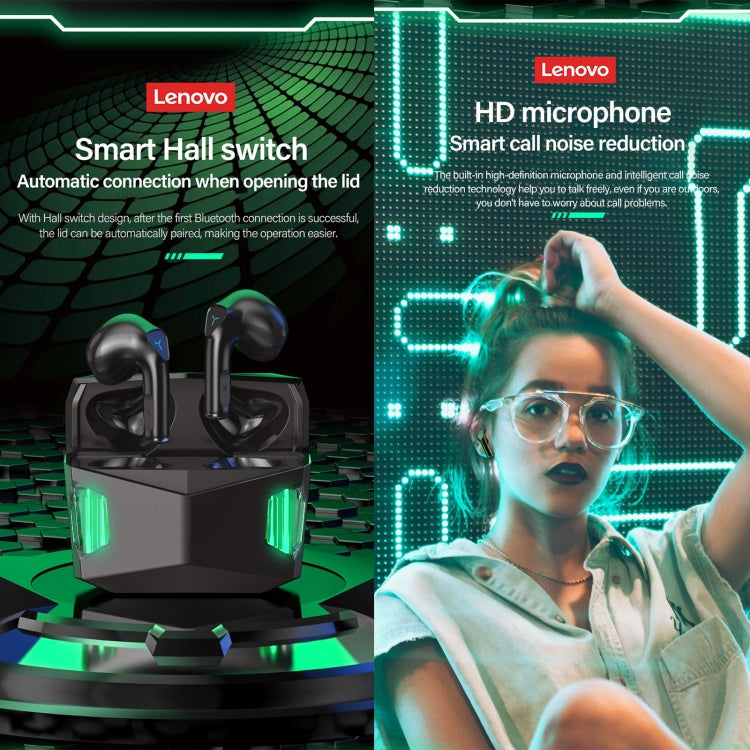 Lenovo GM5 TWS Bluetooth Wireless Sports Waterproof Noise Reduction Gaming Earphone with Mic(Black) - TWS Earphone by Lenovo | Online Shopping South Africa | PMC TechLife | Buy Now Pay Later Mobicred