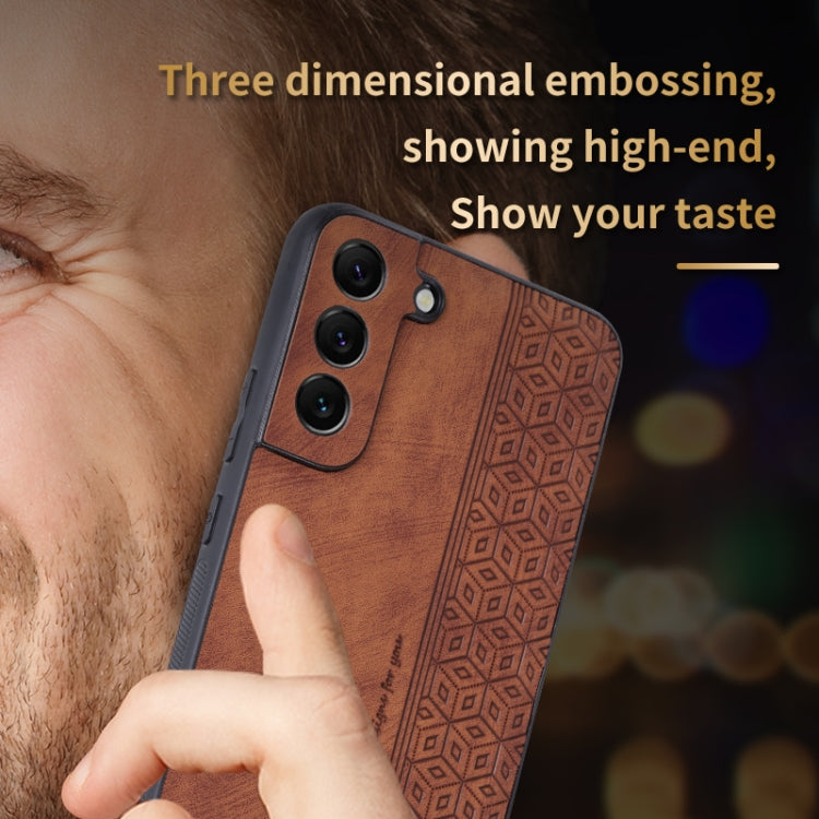 For Samsung Galaxy S22 5G AZNS 3D Embossed Skin Feel Phone Case(Purple)