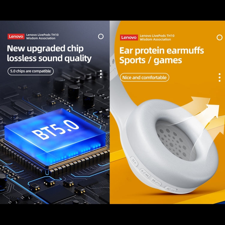 Lenovo TH10 Wireless Bluetooth Gaming Bass Music Sports Noise-cancelling Headphone(Black) - free shipping - PMC TechLife - Order now!