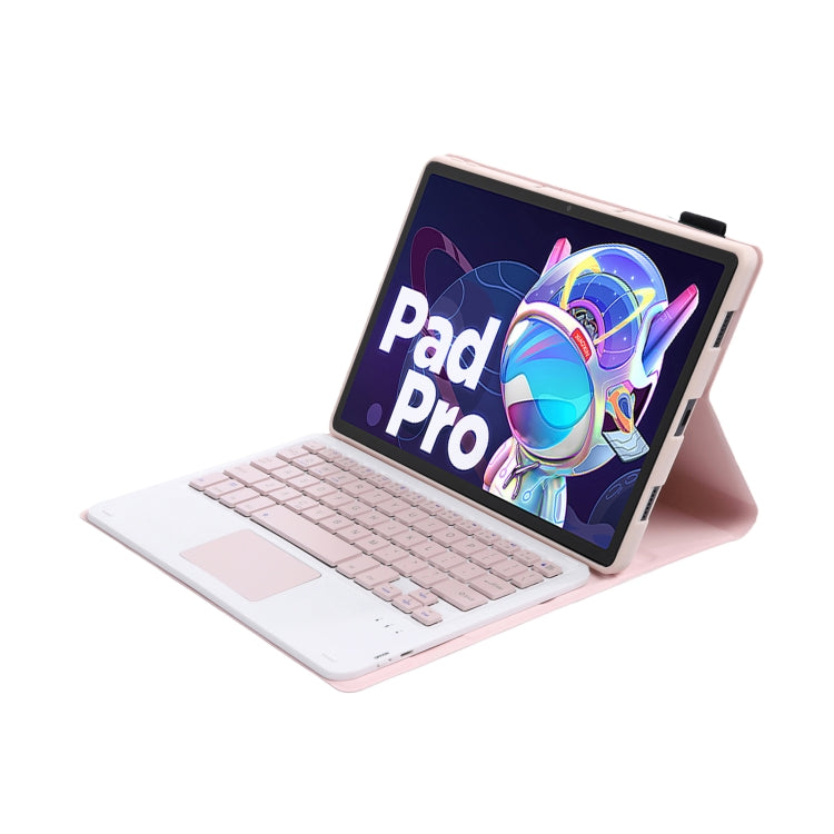 For Lenovo Xiaoxin Pad 2022 10.6 inch/Tab M10 Plus 10.6 3rd Gen 2022 AM20-A Lambskin Texture Bluetooth Touch Keyboard Leather Tablet Case (Pink)