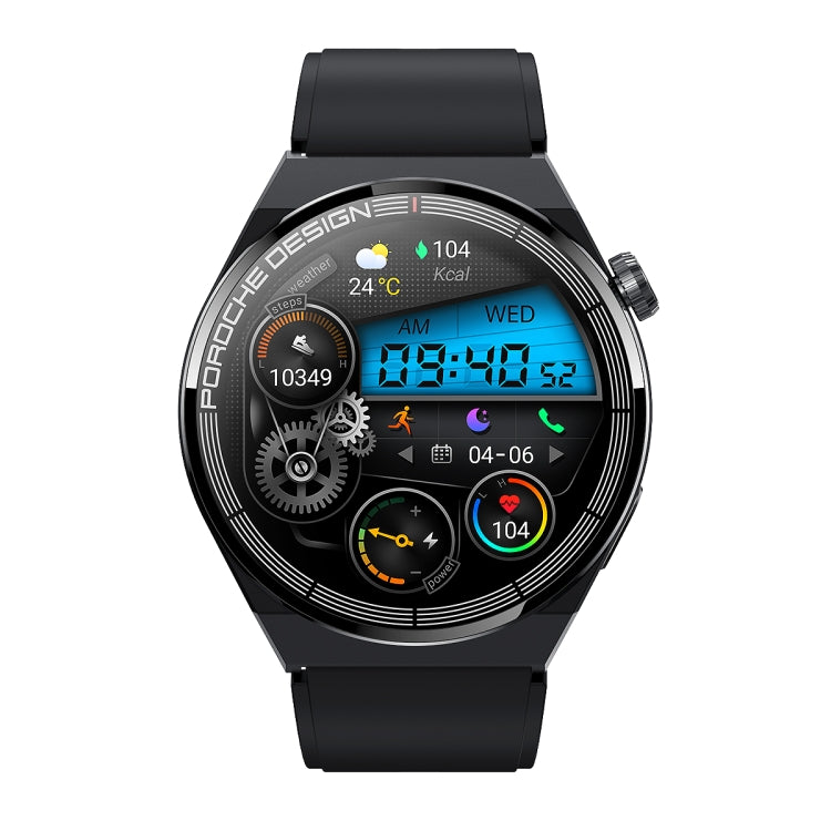 Ochstin 5HK46P 1.36 inch Round Screen Silicone Strap Smart Watch with Bluetooth Call Function(Black+Black) - free shipping - PMC Jewellery - Order now!