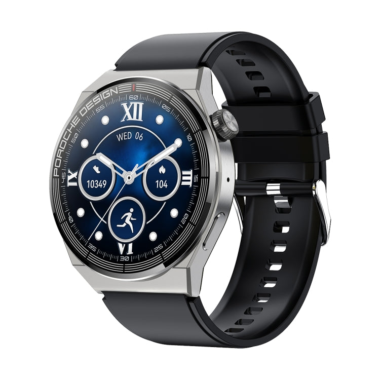 Ochstin 5HK46P 1.36 inch Round Screen Silicone Strap Smart Watch with Bluetooth Call Function(Silver+Black) - free shipping - PMC Jewellery - Order now!