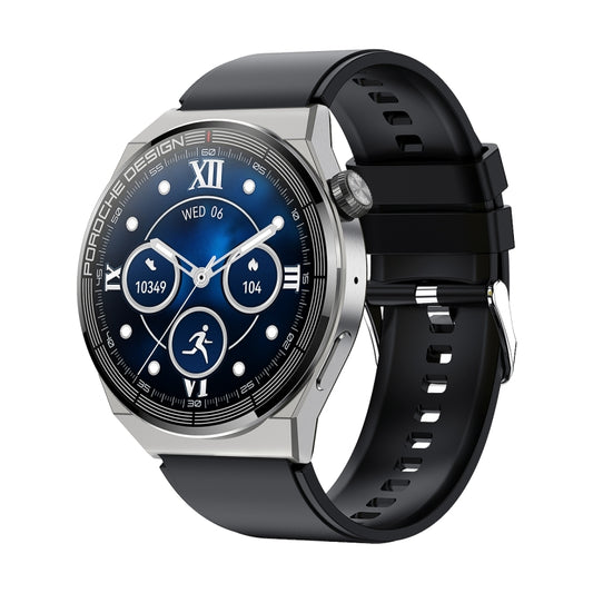Ochstin 5HK46P 1.36 inch Round Screen Silicone Strap Smart Watch with Bluetooth Call Function(Silver+Black) - free shipping - PMC Jewellery - Order now!