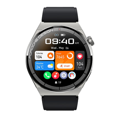 Ochstin 5HK46P 1.36 inch Round Screen Silicone Strap Smart Watch with Bluetooth Call Function(Silver+Black) - free shipping - PMC Jewellery - Order now!