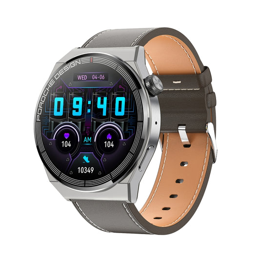 Ochstin 5HK46P 1.36 inch Round Screen Leather Strap Smart Watch with Bluetooth Call Function(Brown) - free shipping - PMC Jewellery - Order now!