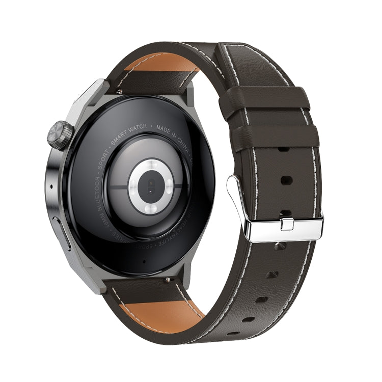 Ochstin 5HK46P 1.36 inch Round Screen Leather Strap Smart Watch with Bluetooth Call Function(Brown) - free shipping - PMC Jewellery - Order now!