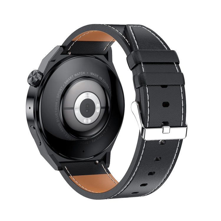Ochstin 5HK46P 1.36 inch Round Screen Leather Strap Smart Watch with Bluetooth Call Function(Black) - free shipping - PMC Jewellery - Order now!