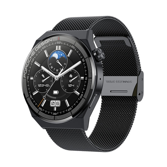 Ochstin 5HK46P 1.36 inch Round Screen Steel Strap Smart Watch with Bluetooth Call Function(Black) - free shipping - PMC Jewellery - Order now!