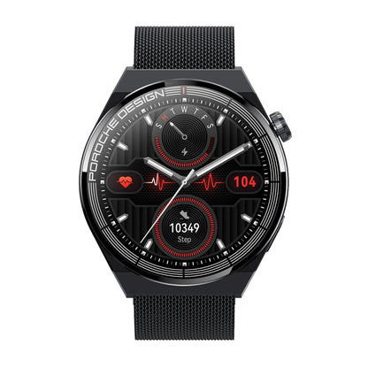 Ochstin 5HK46P 1.36 inch Round Screen Steel Strap Smart Watch with Bluetooth Call Function(Black) - free shipping - PMC Jewellery - Order now!