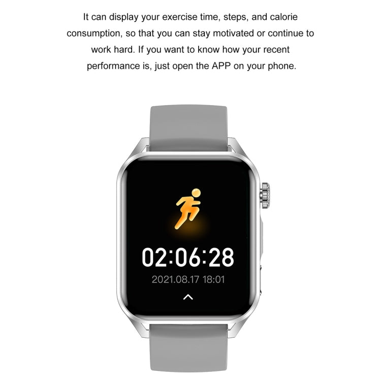 Ochstin 5HK28 1.78 inch Square Screen Silicone Strap Smart Watch Supports Bluetooth Call Function/Blood Oxygen Monitoring(Black) - free shipping - PMC Jewellery - Order now!