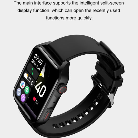 Ochstin 5HK28 1.78 inch Square Screen Silicone Strap Smart Watch Supports Bluetooth Call Function/Blood Oxygen Monitoring(Black)