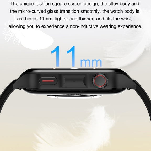 Ochstin 5HK28 1.78 inch Square Screen Silicone Strap Smart Watch Supports Bluetooth Call Function/Blood Oxygen Monitoring(Black)