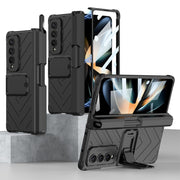 For Samsung Galaxy Z Fold4 GKK Integrated Magnetic Folding Armor Shell with Push Pen Case(Black)