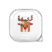 For Samsung Galaxy Buds Live Christmas Transparent TPU Earphone Case(Elk)
