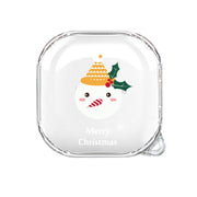 For Samsung Galaxy Buds Live Christmas Transparent TPU Earphone Case(Snowman)