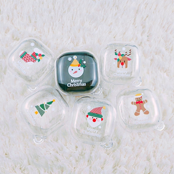 For Samsung Galaxy Buds Live Christmas Transparent TPU Earphone Case(Snowman)