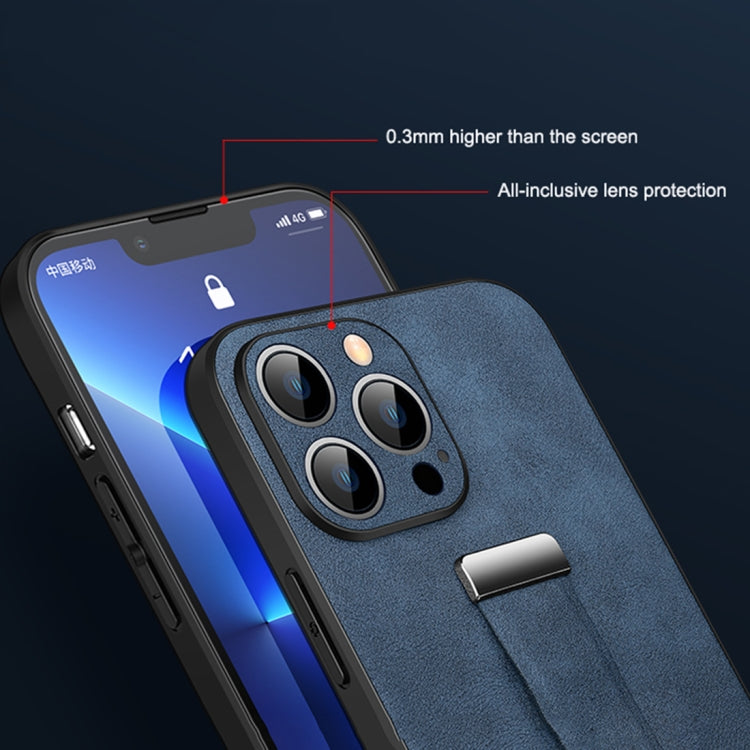 For iPhone 14 SULADA Cool Series PC + Leather Texture Skin Feel Phone Case(Blue) - iPhone 14 Cases by SULADA | Online Shopping South Africa | PMC TechLife | Buy Now Pay Later Mobicred