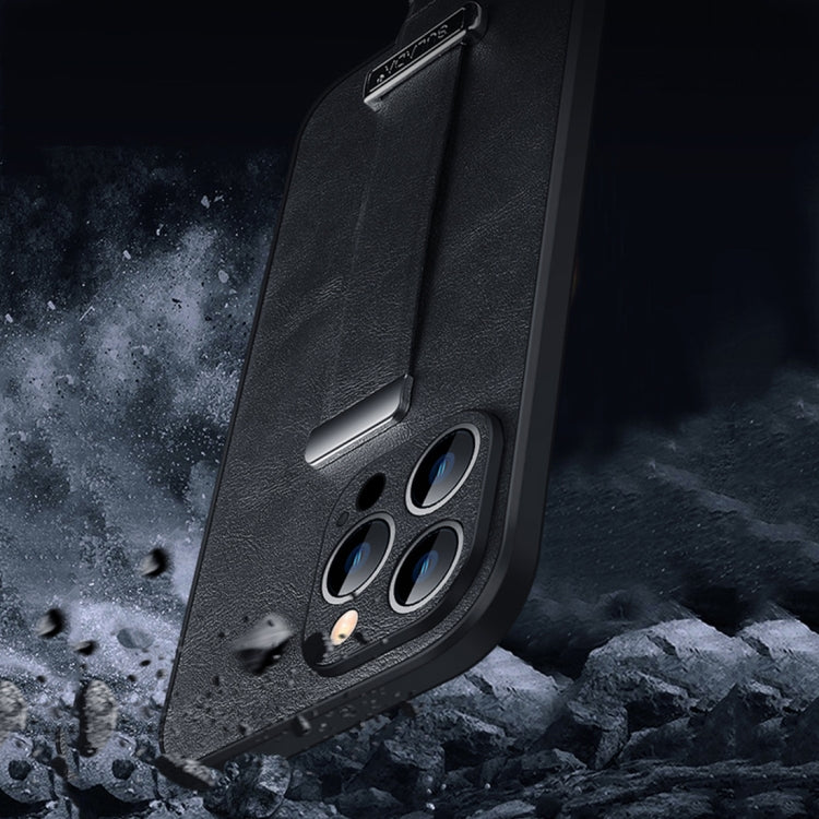 For iPhone 14 Plus SULADA Cool Series PC + Leather Texture Skin Feel Phone Case(Black) - iPhone 14 Plus Cases by SULADA | Online Shopping South Africa | PMC TechLife | Buy Now Pay Later Mobicred