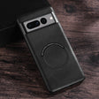 For Google Pixel 7 Pro Magsafe Magnetic Ring Leather Texture Phone Case(Black) - free shipping - PMC TechLife - Order now!