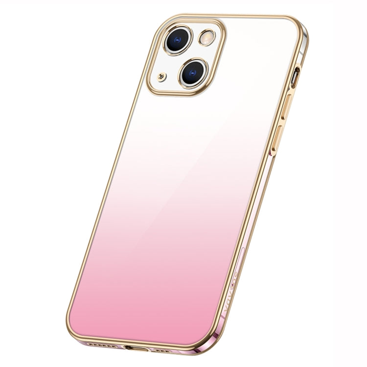 For iPhone 14 SULADA Iridescence Series Plating Transparent Gradient Phone Case(Pink) - iPhone 14 Cases by SULADA | Online Shopping South Africa | PMC TechLife | Buy Now Pay Later Mobicred