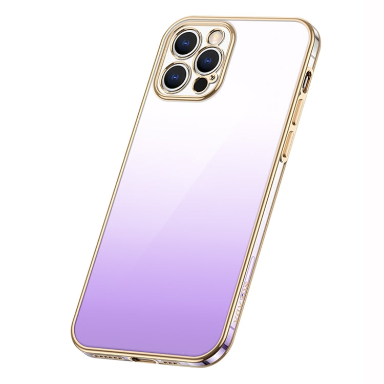 For iPhone 14 Pro SULADA Iridescence Series Plating Transparent Gradient Phone Case(Purple) - iPhone 14 Pro Cases by SULADA | Online Shopping South Africa | PMC TechLife | Buy Now Pay Later Mobicred