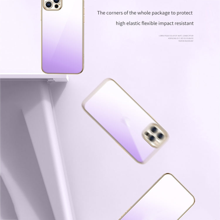For iPhone 14 Pro Max SULADA Iridescence Series Plating Transparent Gradient Phone Case(Pink)