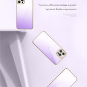 For iPhone 14 Pro Max SULADA Iridescence Series Plating Transparent Gradient Phone Case(Pink)