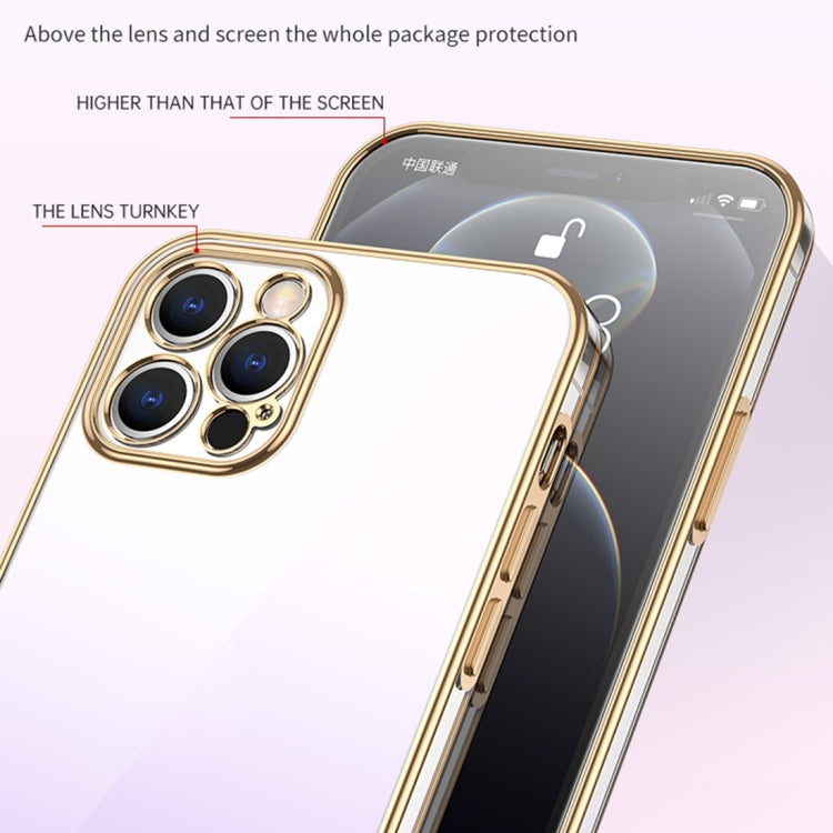 For iPhone 14 Pro Max SULADA Iridescence Series Plating Transparent Gradient Phone Case(Pink)