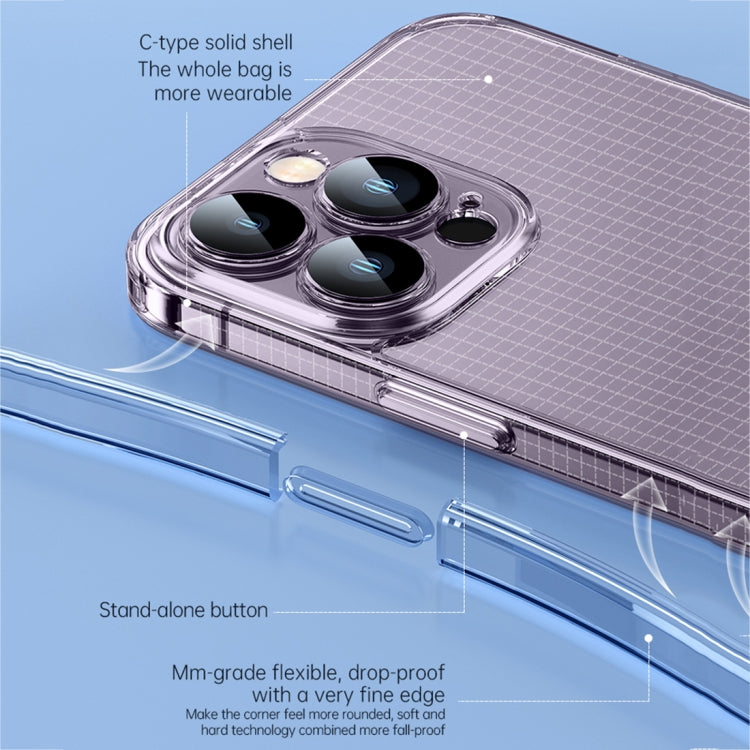 For iPhone 14 SULADA Crystal Steel Series TPU Transparent Phone Case(Black)