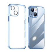 For iPhone 14 Plus SULADA Crystal Steel Series TPU Transparent Phone Case(Blue)