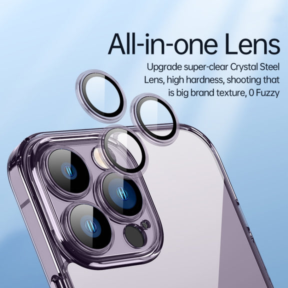 For iPhone 14 Plus SULADA Crystal Steel Series TPU Transparent Phone Case(Black)