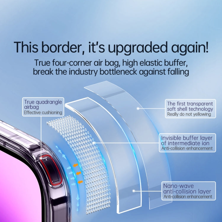 For iPhone 14 Plus SULADA Crystal Steel Series TPU Transparent Phone Case(Blue) - iPhone 14 Plus Cases by SULADA | Online Shopping South Africa | PMC TechLife | Buy Now Pay Later Mobicred