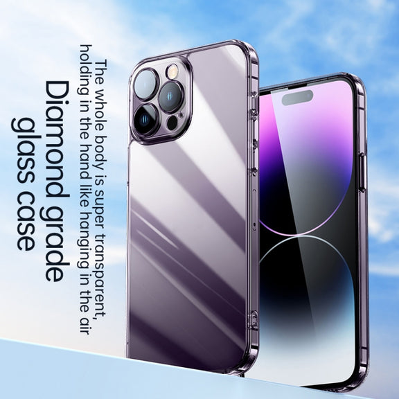 For iPhone 14 Pro SULADA Crystal Steel Series TPU Transparent Phone Case(Black)