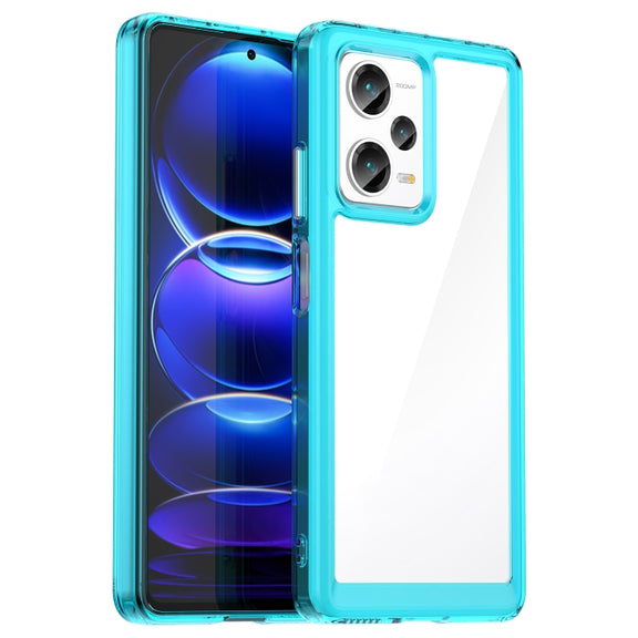 For Xiaomi Redmi Note 12 Pro+ China / Global Colorful Series Acrylic + TPU Phone Case(Transparent Blue)