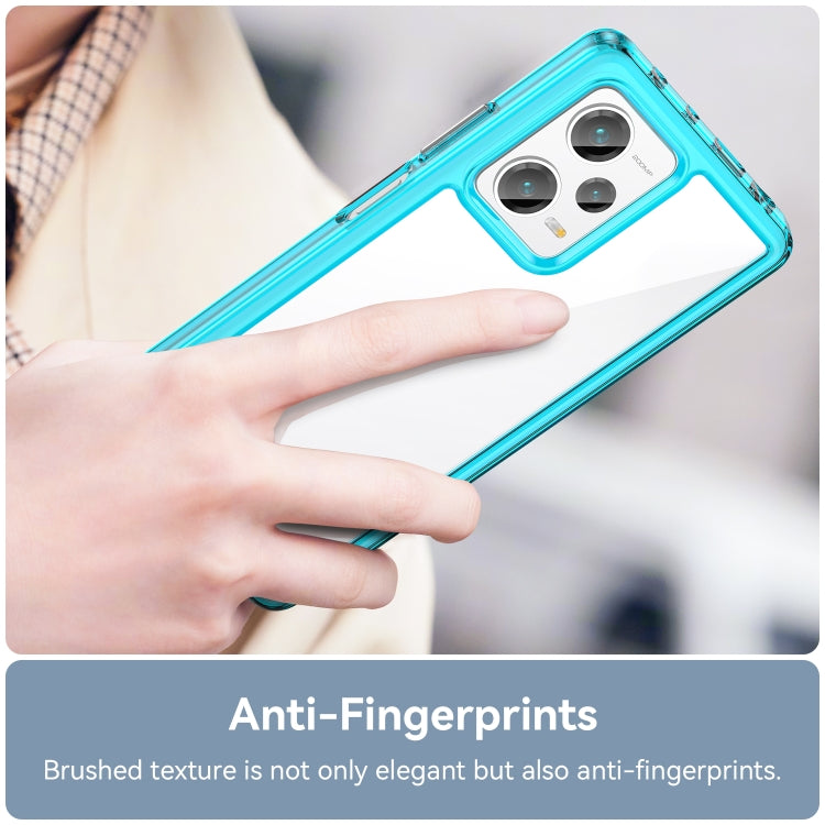 For Xiaomi Redmi Note 12 Pro+ China / Global Colorful Series Acrylic + TPU Phone Case(Transparent Blue)