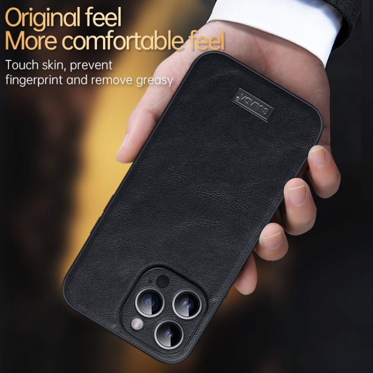 For iPhone 14 SULADA Shockproof TPU + Handmade Leather Phone Case(Black) - iPhone 14 Cases by SULADA | Online Shopping South Africa | PMC TechLife | Buy Now Pay Later Mobicred