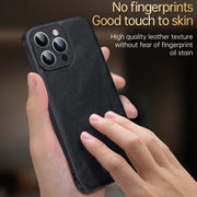 For iPhone 14 Pro Max SULADA Shockproof TPU + Handmade Leather Phone Case(Green)