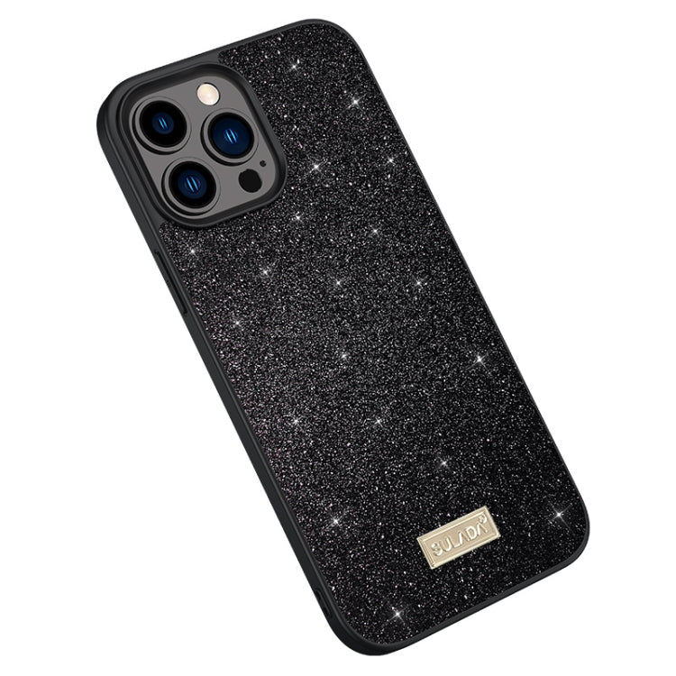 For iPhone 14 Pro Max SULADA PC+TPU Leather Glitter Phone Case(Black) - free shipping - PMC TechLife - Order now!