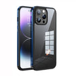 For iPhone 14 Pro Max SULADA Metal Frame + Nano Glass + TPU Phone Case(Dark Blue) - free shipping - PMC TechLife - Order now!