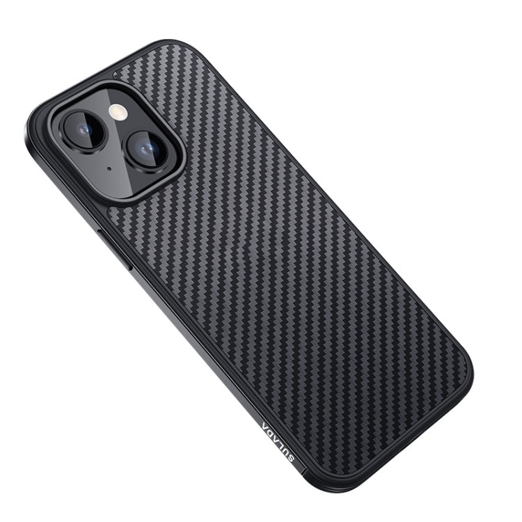 For iPhone 14 Plus SULADA Carbon Fiber Textured Shockproof Metal + TPU Frame Case(Black) - iPhone 14 Plus Cases by SULADA | Online Shopping South Africa | PMC TechLife | Buy Now Pay Later Mobicred