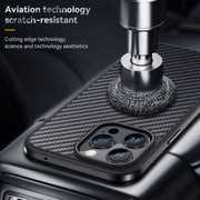 For iPhone 14 Pro Max SULADA Carbon Fiber Textured Shockproof Metal + TPU Frame Case(Dark Blue)