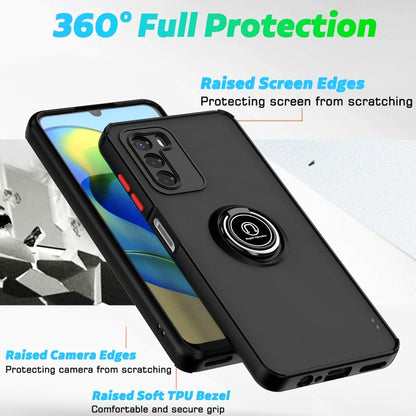 For ZTE Blade V40 Vita Q Shadow 1 Series TPU + PC Phone Case with Ring(Black+Red) - free shipping - PMC Jewellery - Order now!